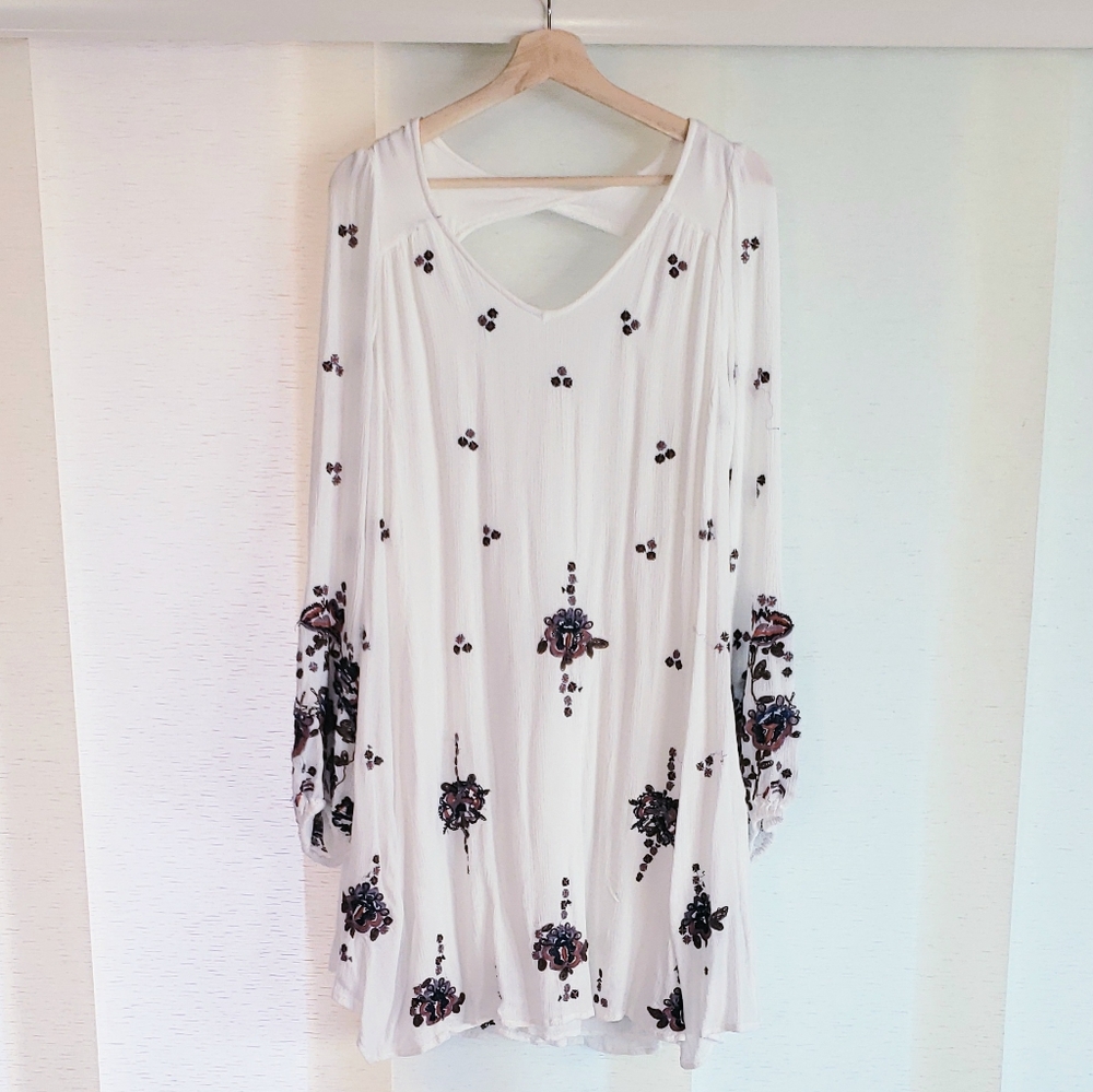 Free People Oxford Embroidered Mini Dress